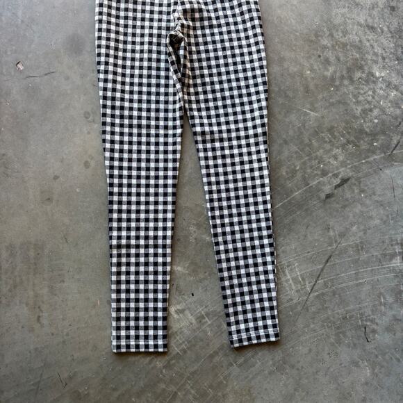 Zara Legging High-Rise Womens S White Black Gingham Plaid Checkered Skinny Pants - Picture 11 of 14